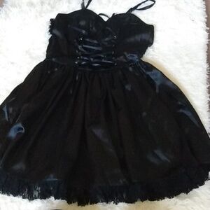 Black Satin Corset Dress